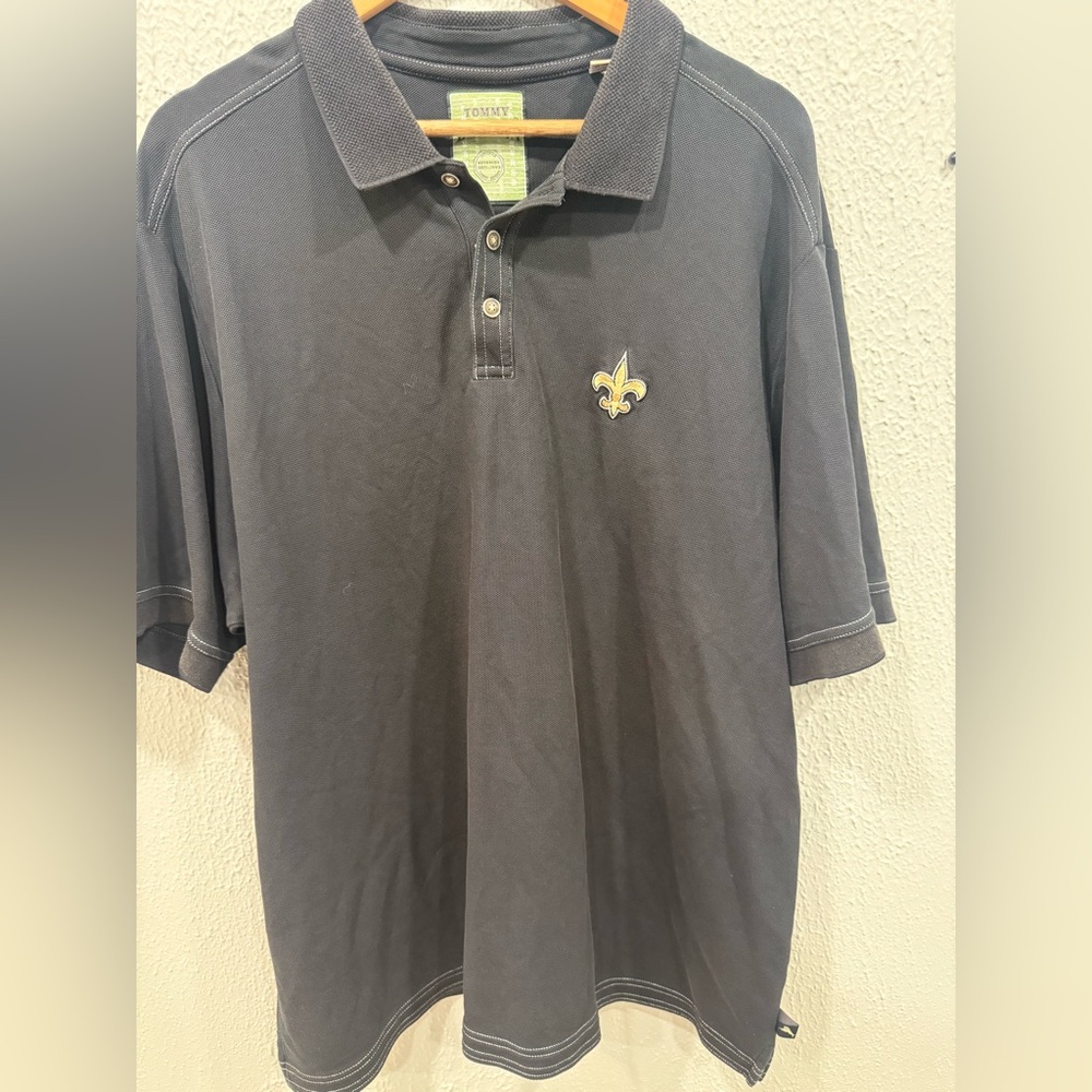 Tommy Bahama Men’s 2XL Black New Orleans Saints Polo Shirt